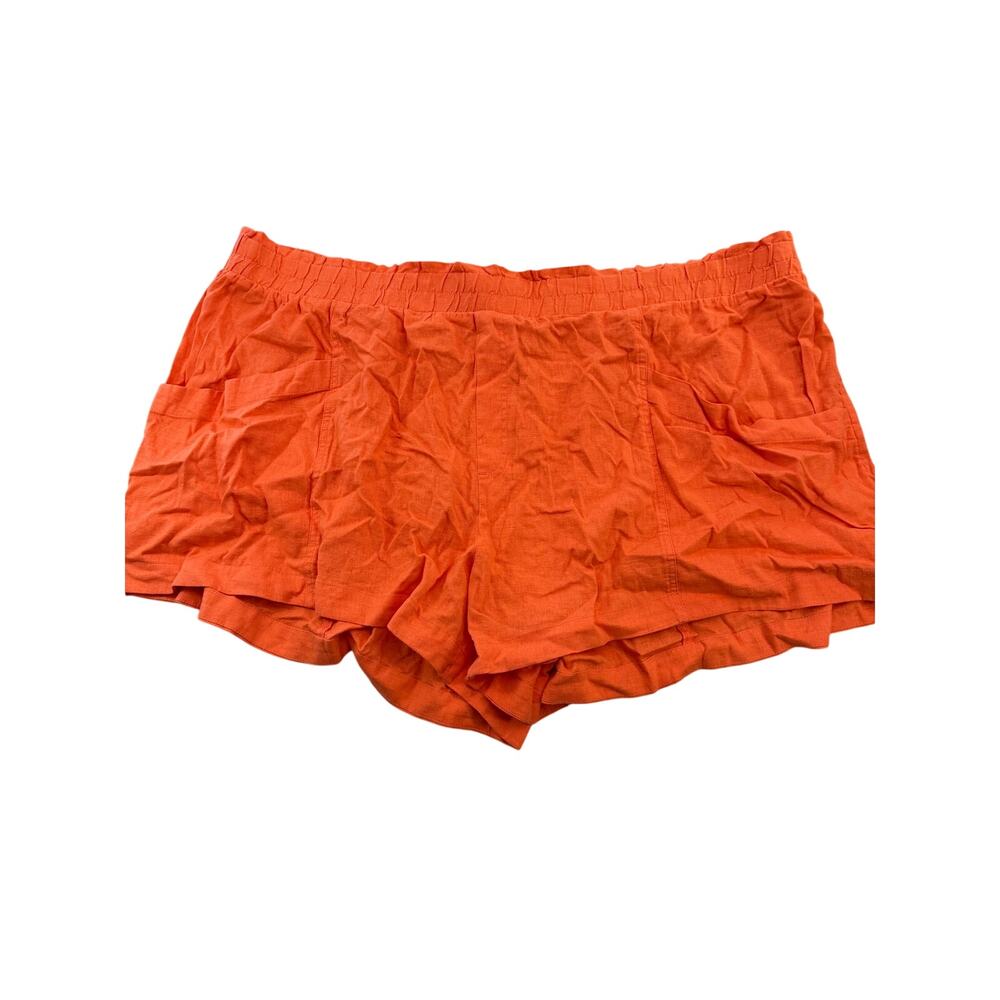 A New Day Women's Orange High-Rise Linen Pull-Shorts - Size 4X - NWT